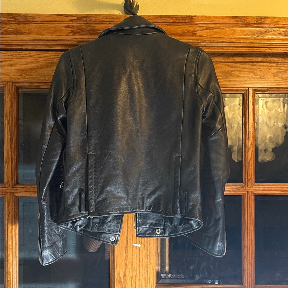 Madewell Black Leather Biker Jacket - Picture 3 of 7